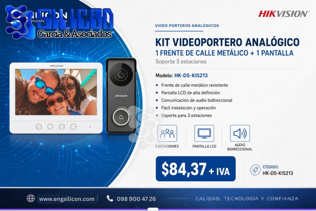 Kit videoportero analogico Hikvision