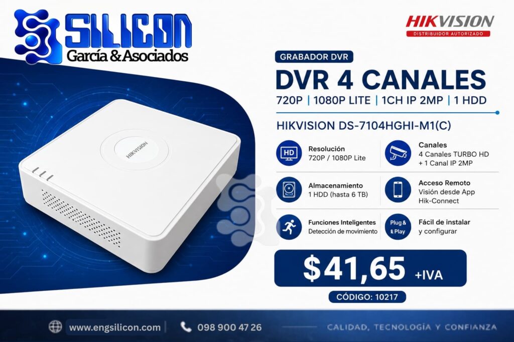 DVR 4 canales 720P | 1080P LITE | 1CH IP 2MP | 1 HDD