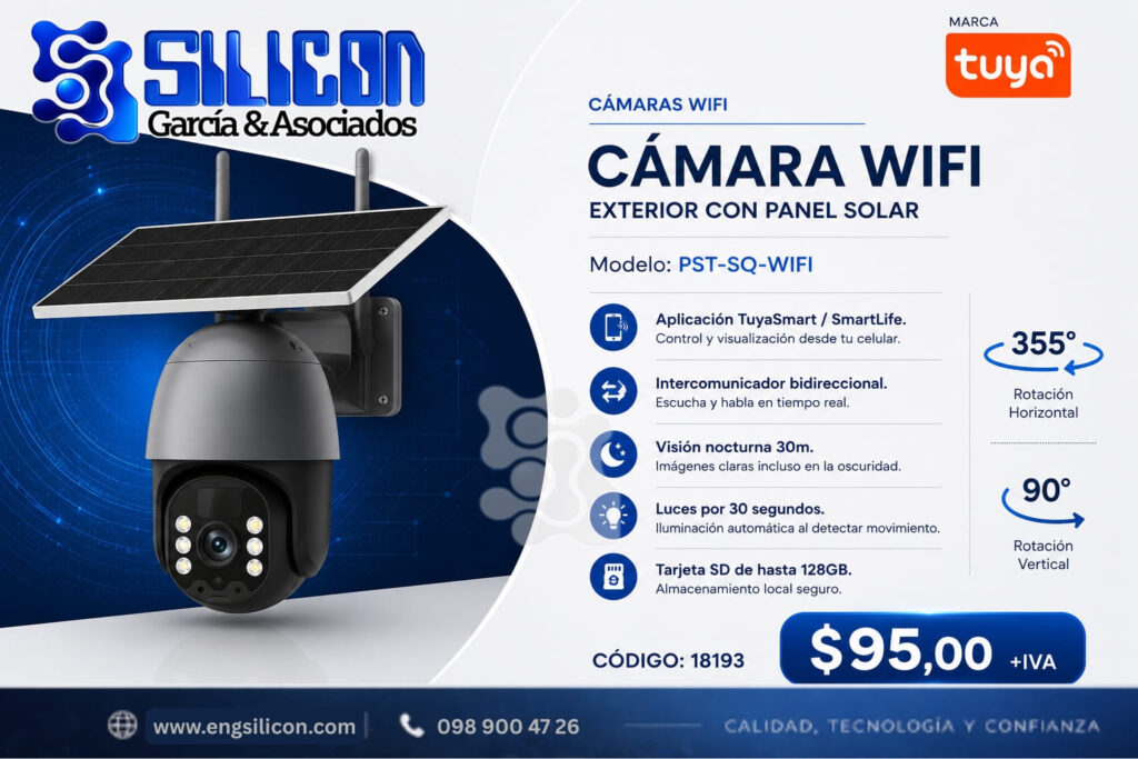 Cámara WIFI EXTERIOR CON PANEL SOLAR Tuya