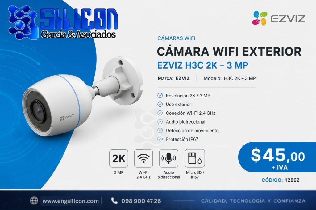 Cámara WIFI exterior EZVIZ H3C 2K – 3 MP