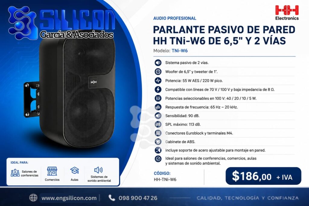 Parlante pasivo de pared HH TNi-W6 de 6,5″ y 2 vías