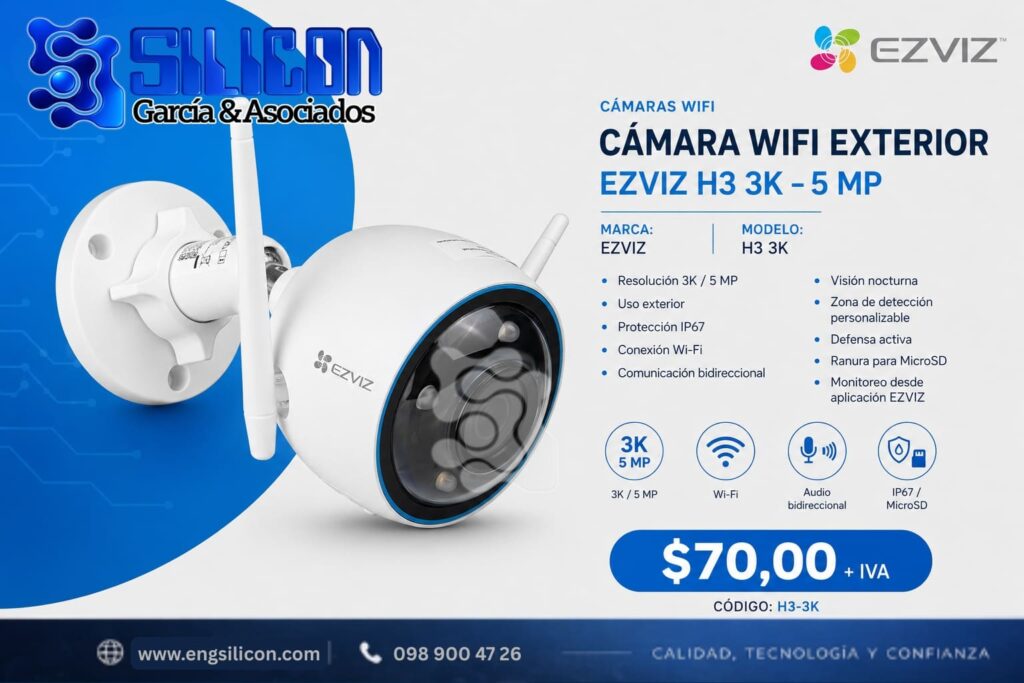 Cámara WIFI exterior EZVIZ H3 3K – 5 MP