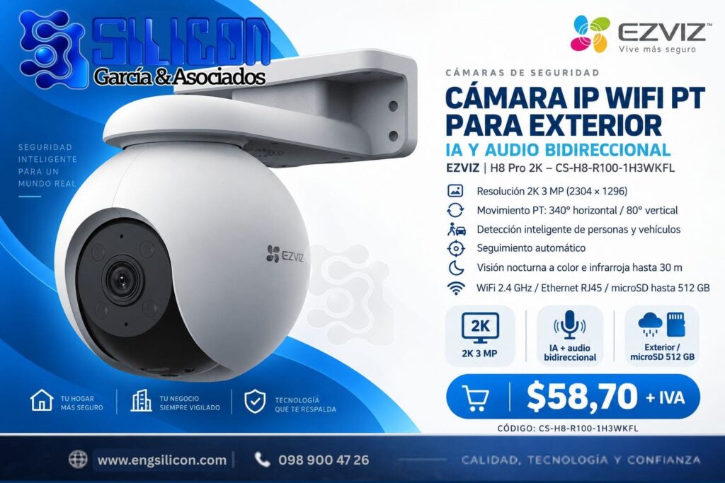 Cámara IP WiFi PT para exterior con IA